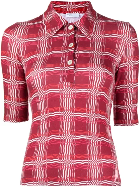 Rosetta Getty cotton check-print polo shirt 