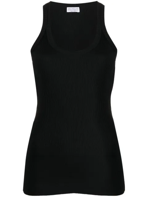 Brunello Cucinelli ribbed-knit cotton tank top
