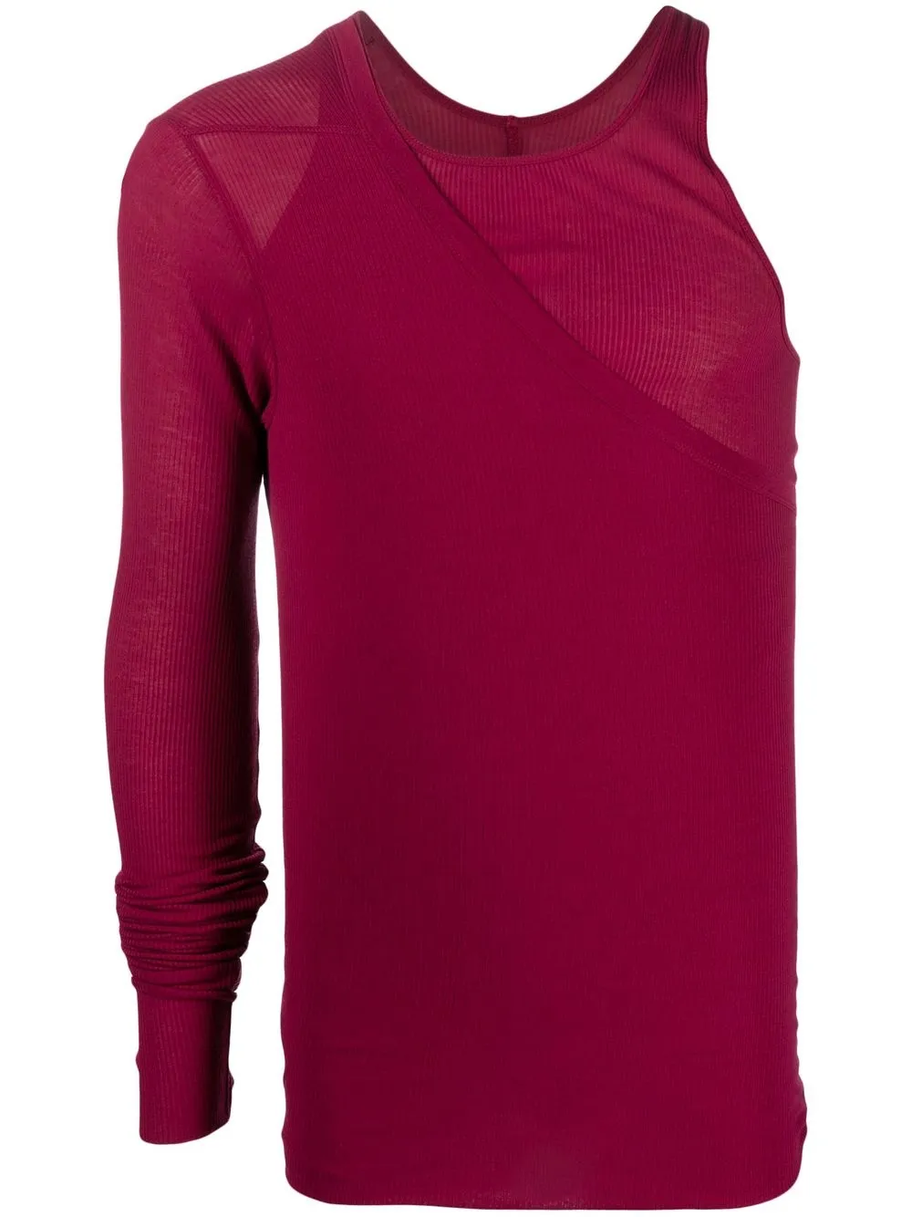 

Rick Owens one-sleeve ruched T-shirt - Pink