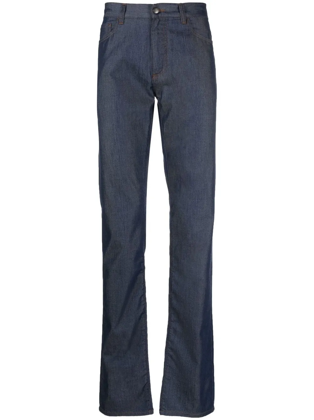 

Canali logo-patch straight-leg jeans - Blue