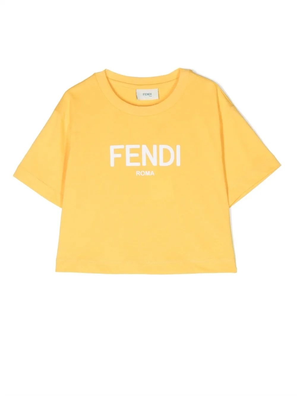 Fendi Kids' Logo-print Detail T-shirt In Yellow