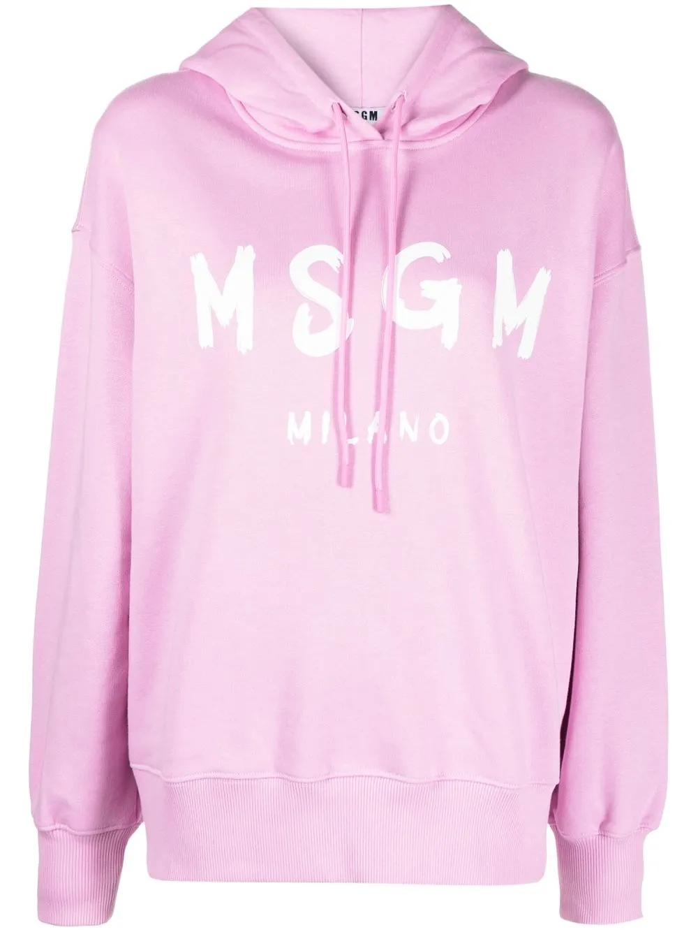 

MSGM logo-print pullover hoodie - Pink