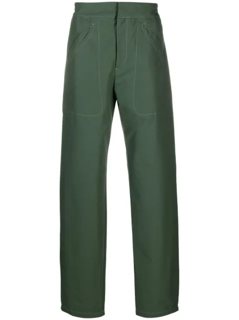 Paria Farzaneh contrast-stitching cotton trousers