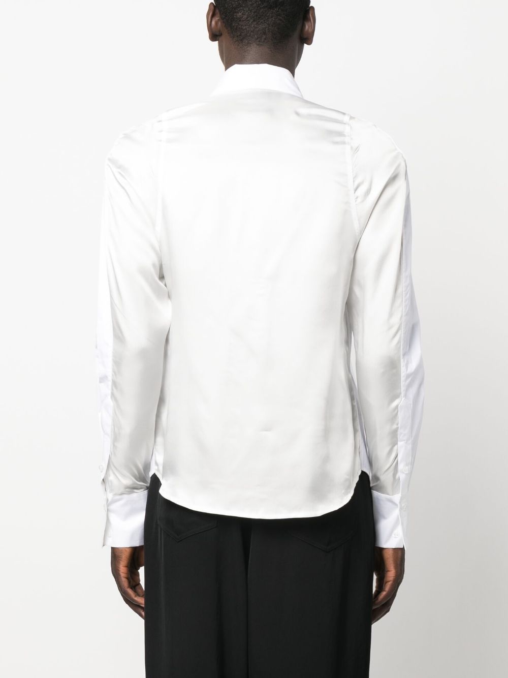Shop Bianca Saunders Pointed Flat-collar Shirt In White