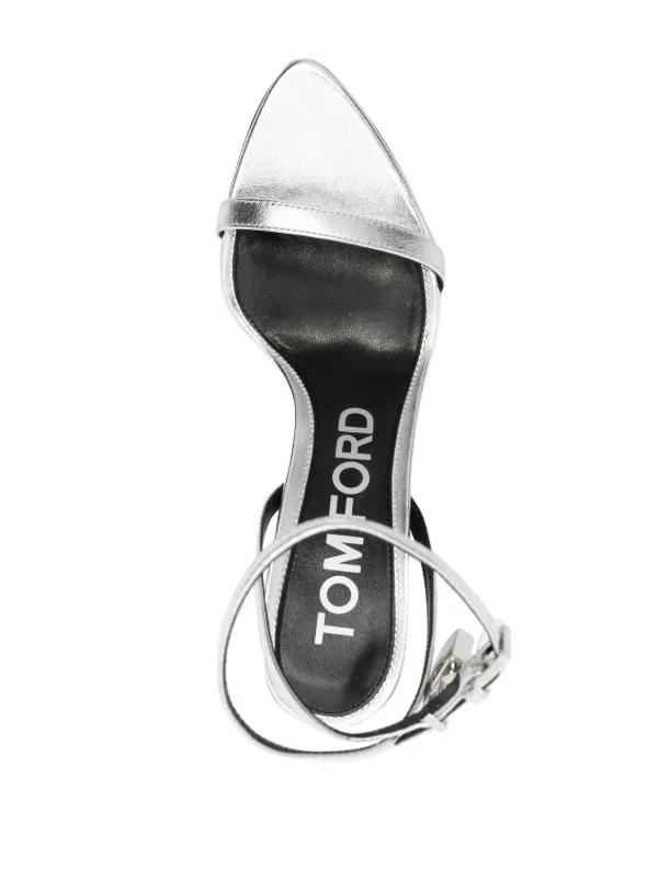 サンダル・ミュール TOM FORD PADLOCK POINTY SANDALS IN SMOOTH LEATHER TOM FORD Padlock 85 Leather Point-Toe Ankle-Strap Sandals