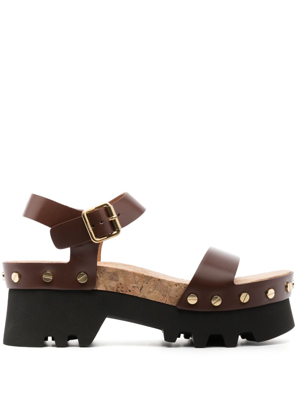 See By Chloé Owena Leather Sandals In Braun