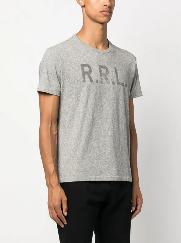 Ralph Lauren RRL Logo Print Cotton T-shirt | Grey | FARFETCH BN