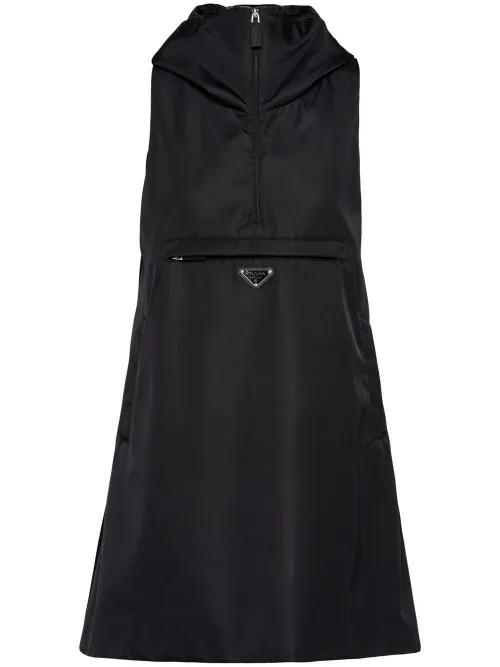 Prada robe courte à capuche - Noir - Prada - Modalova
