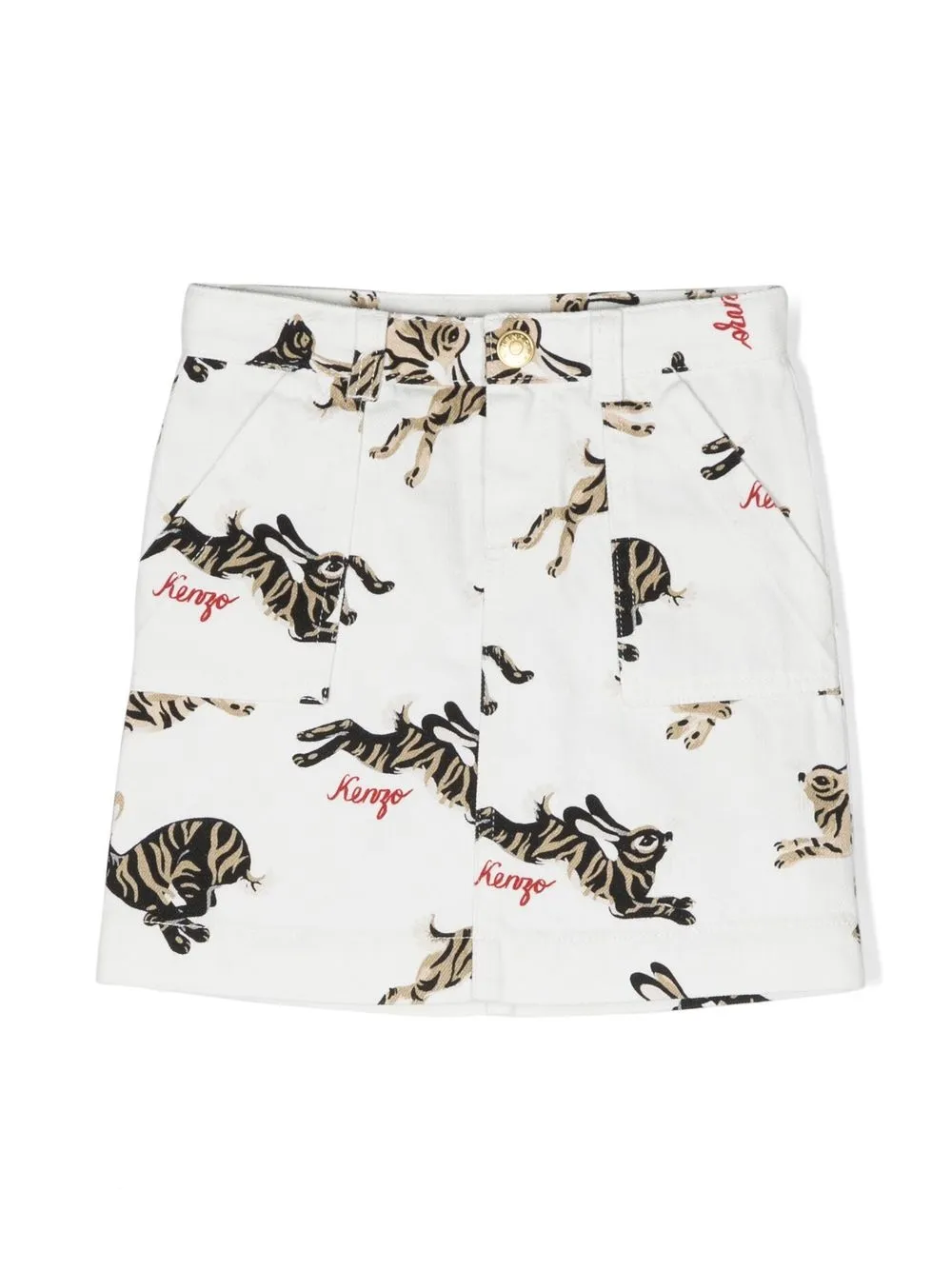 

Kenzo Kids falda con animal print - Blanco