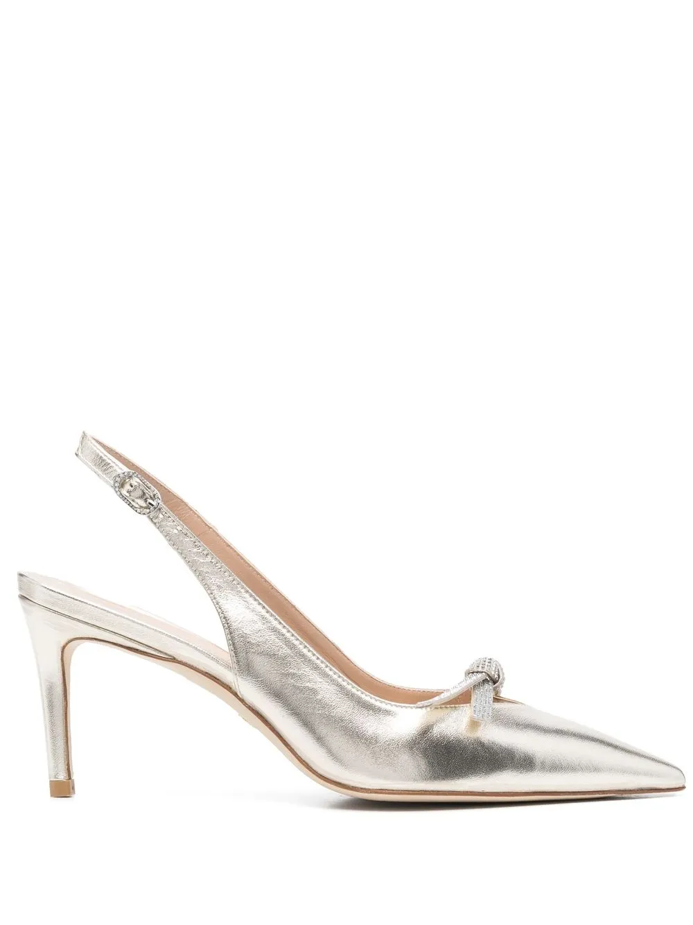 

Stuart Weitzman bow-detail 85mm metallic pumps - Gold