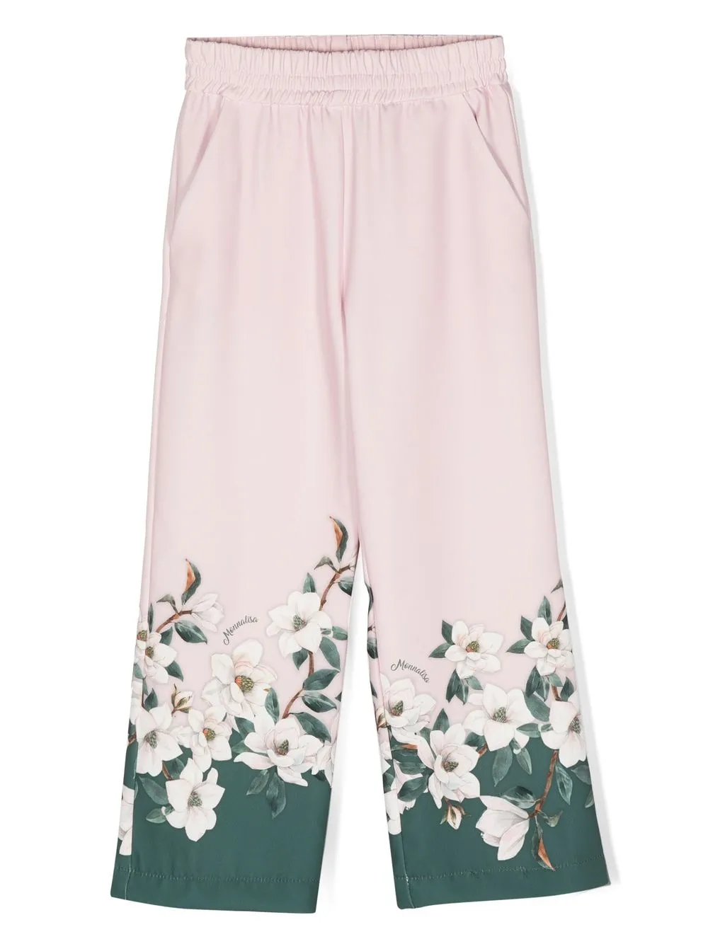 

Monnalisa pantalones con pretina elástica y estampado floral - Rosado