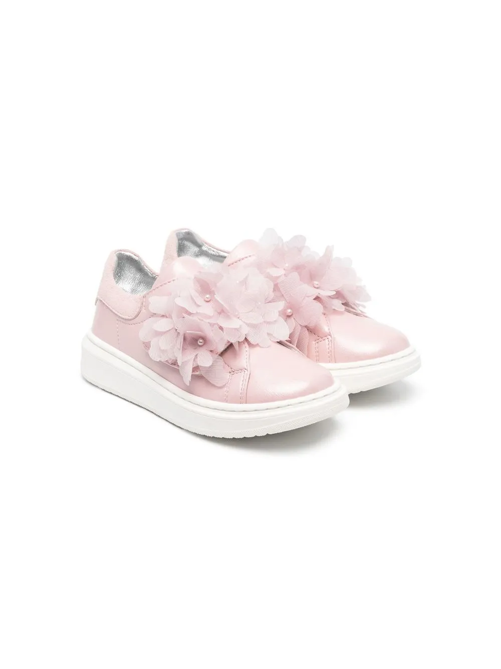 

Monnalisa floral-appliqué low-top sneakers - Pink