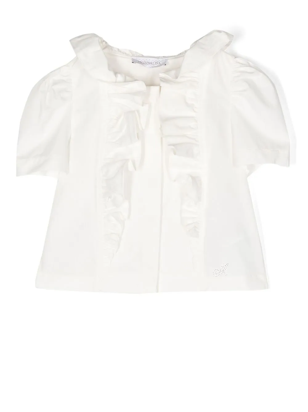 

Monnalisa blusa con detalle de volantes - Blanco