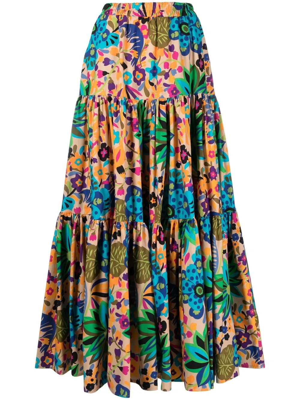 

La DoubleJ floral-print A-line maxi skirt - Blue