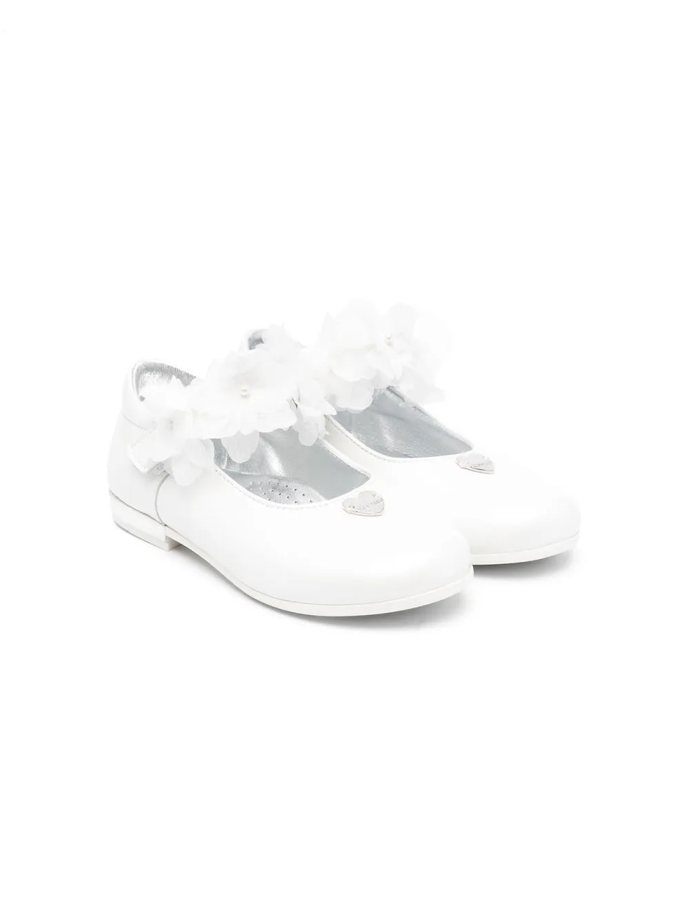 

Monnalisa floral-appliqué ballerina shoes - White