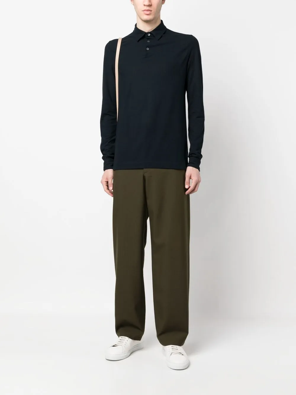 Zanone Poloshirt met lange mouwen - Blauw