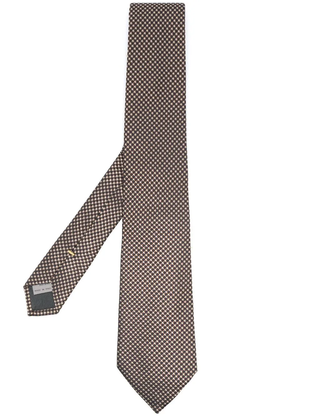 

Canali metallic check-pattern silk tie - Brown