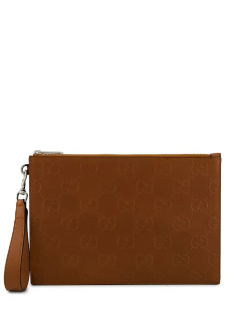 Gucci GG embossed leather pouch