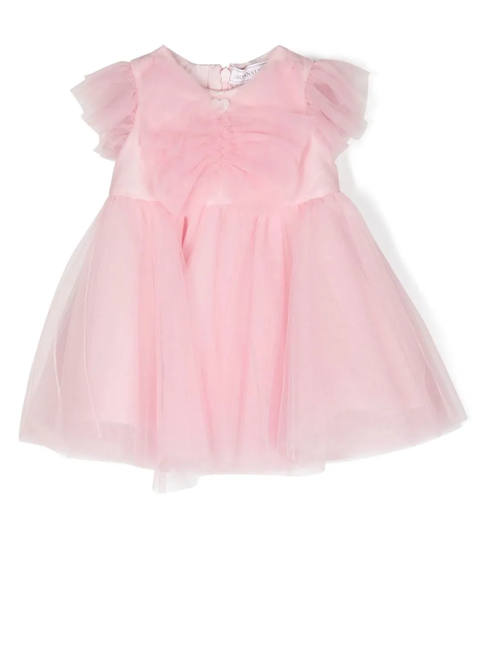 

Monnalisa ruffled short-sleeve dress - Pink