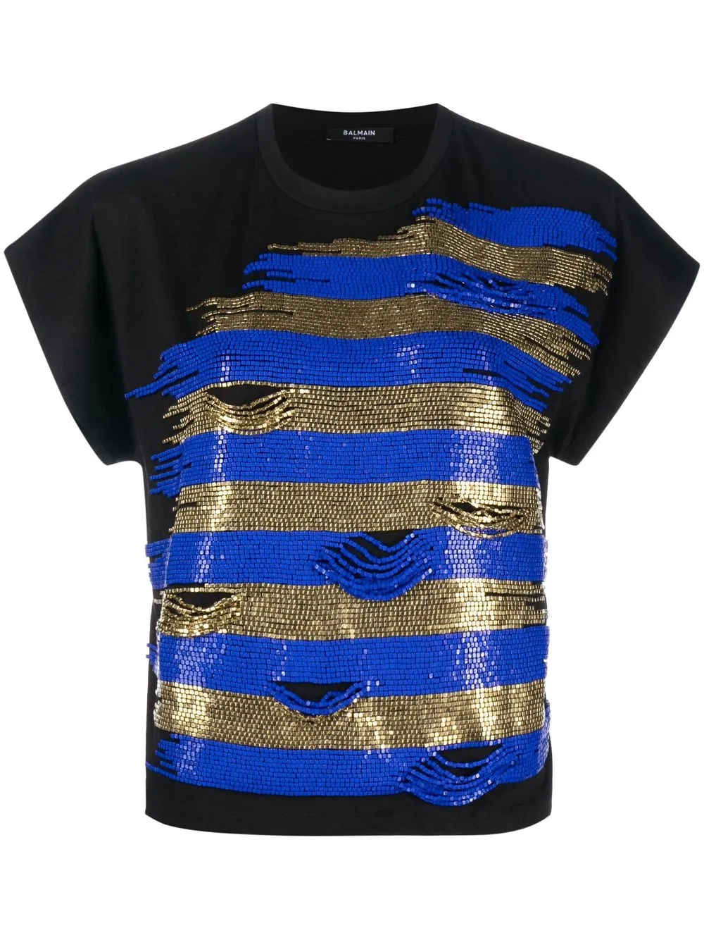 

Balmain playera con detalle de cadena - Negro