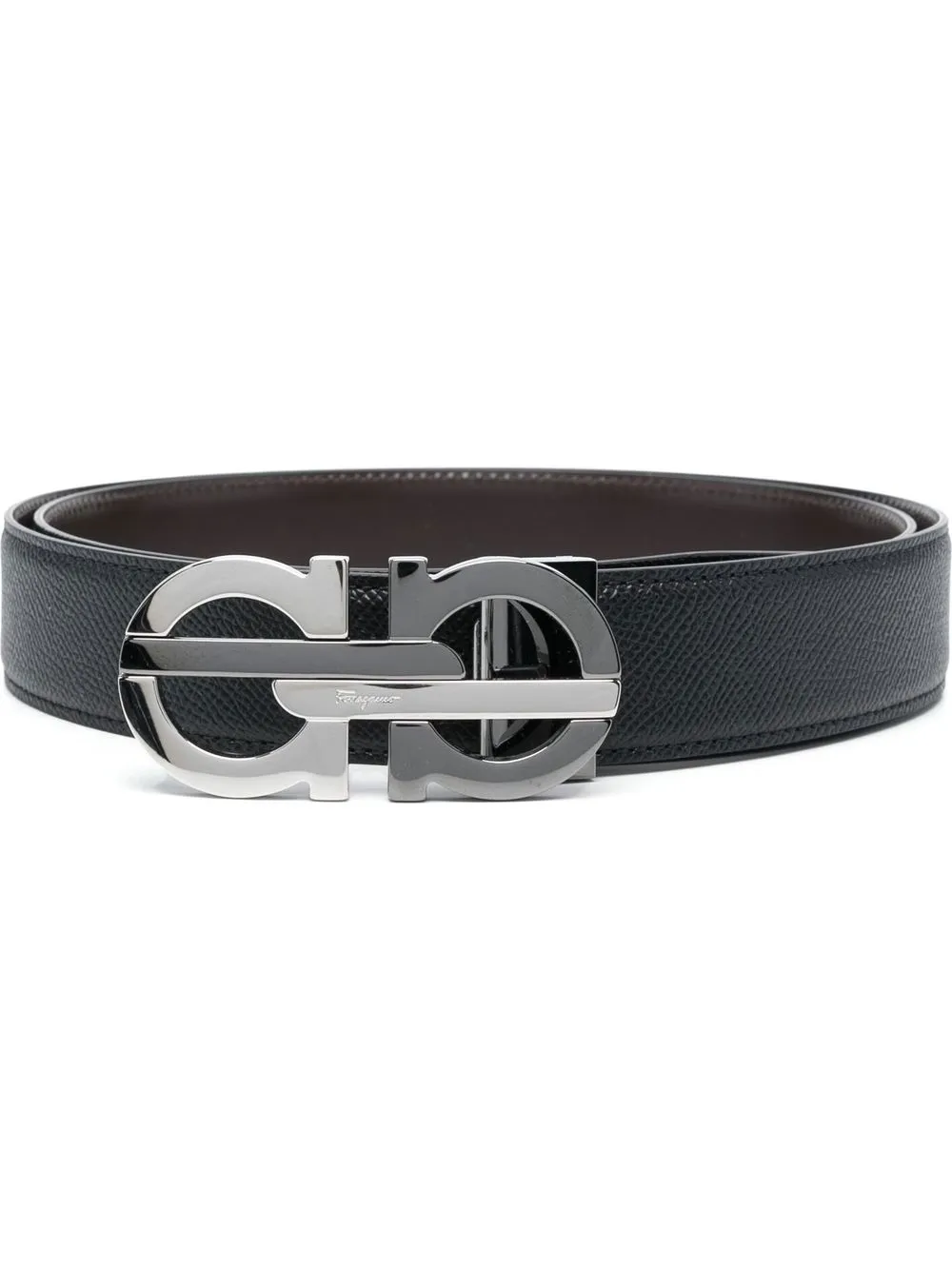 

Ferragamo Gancini reversible leather belt - Black