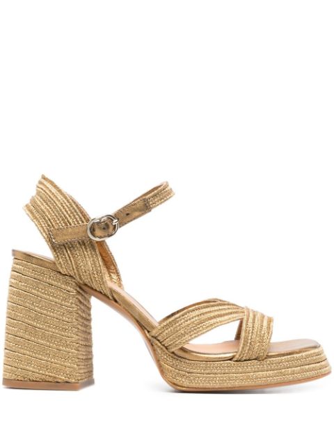 Castañer interwoven metallic slingback sandals