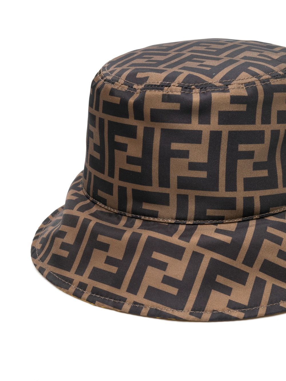 Shop Fendi Logo-print Monogram Hat In Brown