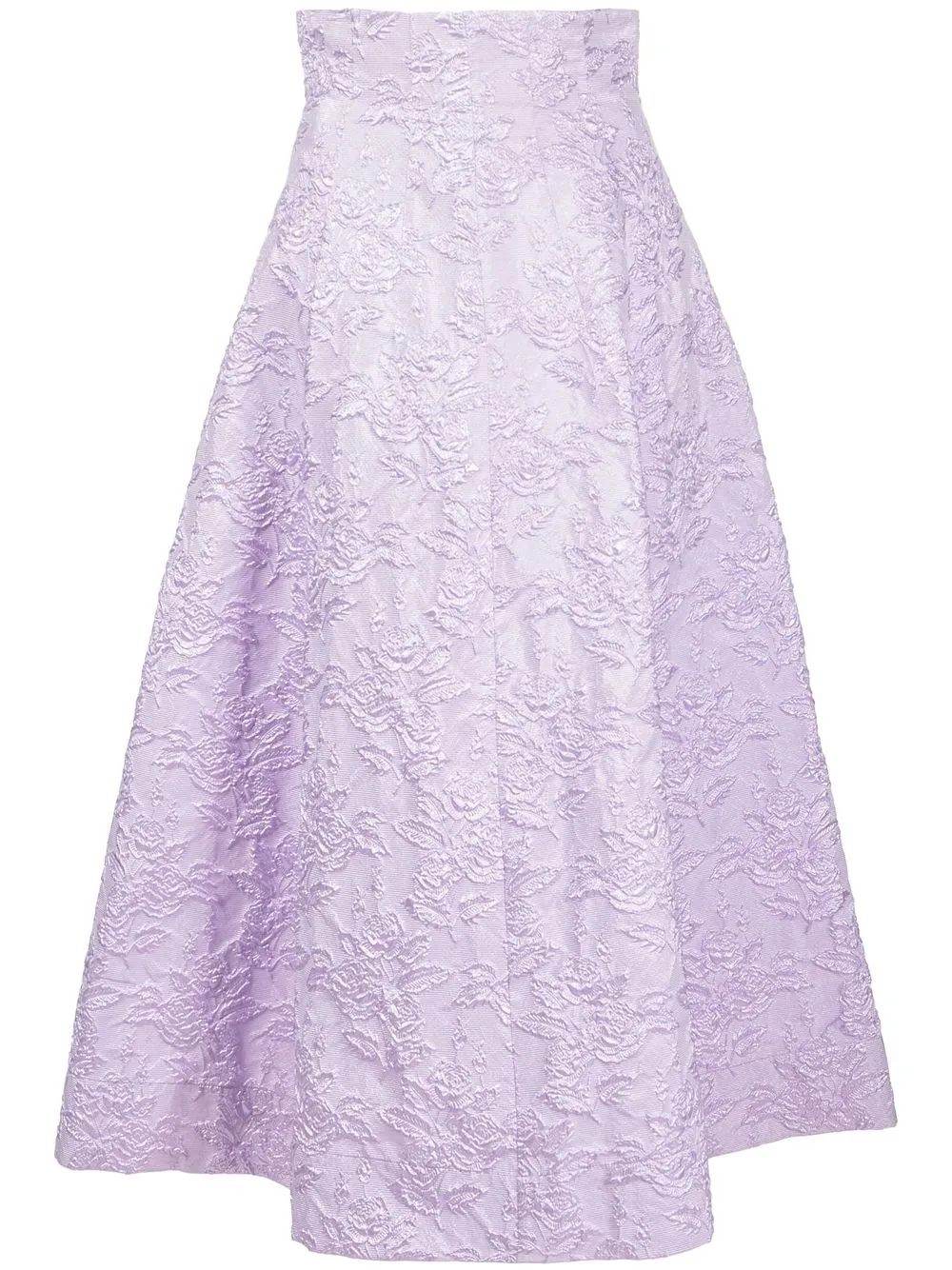 Philosophy Di Lorenzo Serafini Floral-jacquard High-waist Skirt In Purple