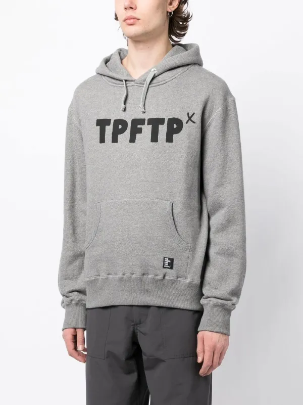 The Power For The People Logo Print Drawstring Hoodie Grey FARFETCH PH