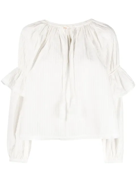 Ulla Johnson tie-front puff-sleeve blouse