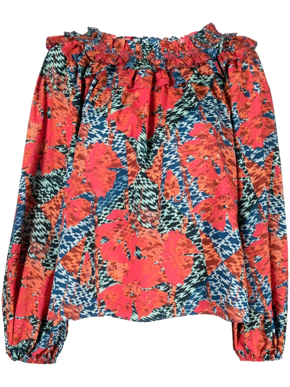 

Ulla Johnson floral-print ruffled blouse - Orange