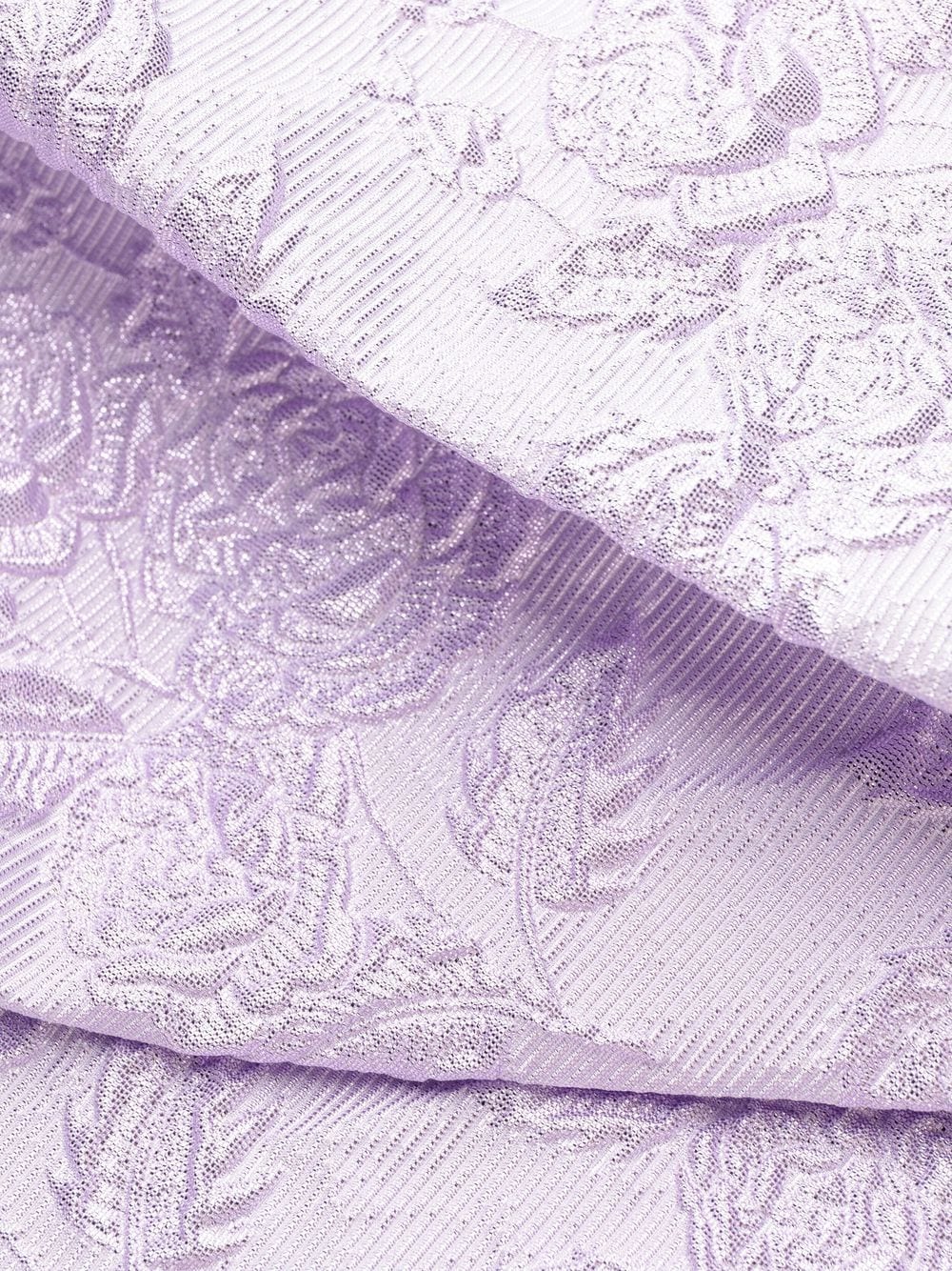 Shop Philosophy Di Lorenzo Serafini Floral-jacquard V-neck Dress In Purple
