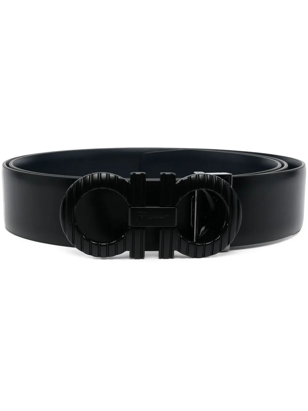 

Ferragamo Gancini-logo leather belt - Black