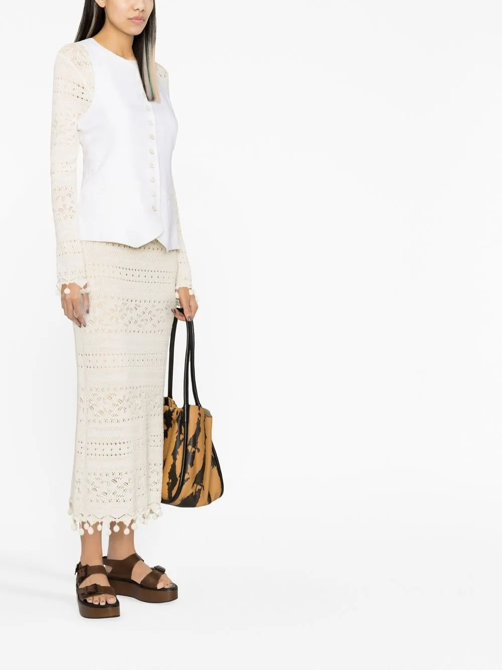 Chloé Sleeveless Button-up Waistcoat In Neutrals