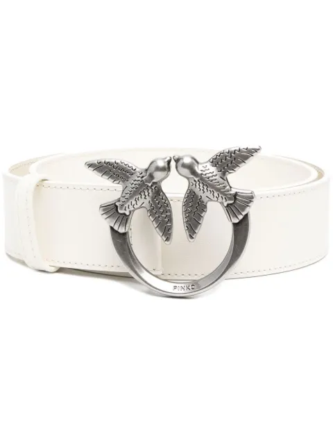 PINKO Love Berry logo-plaque leather belt 