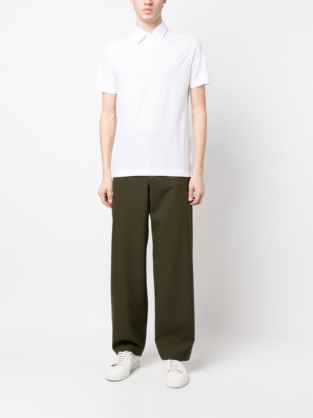 Shop Zanone Basic Short-sleeved Polo Shirt In Weiss