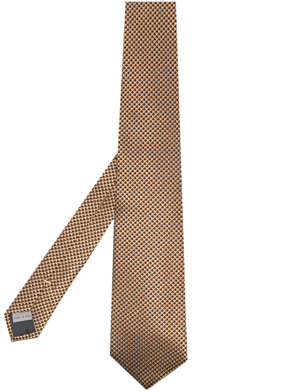 

Canali metallic check-pattern silk tie - Orange