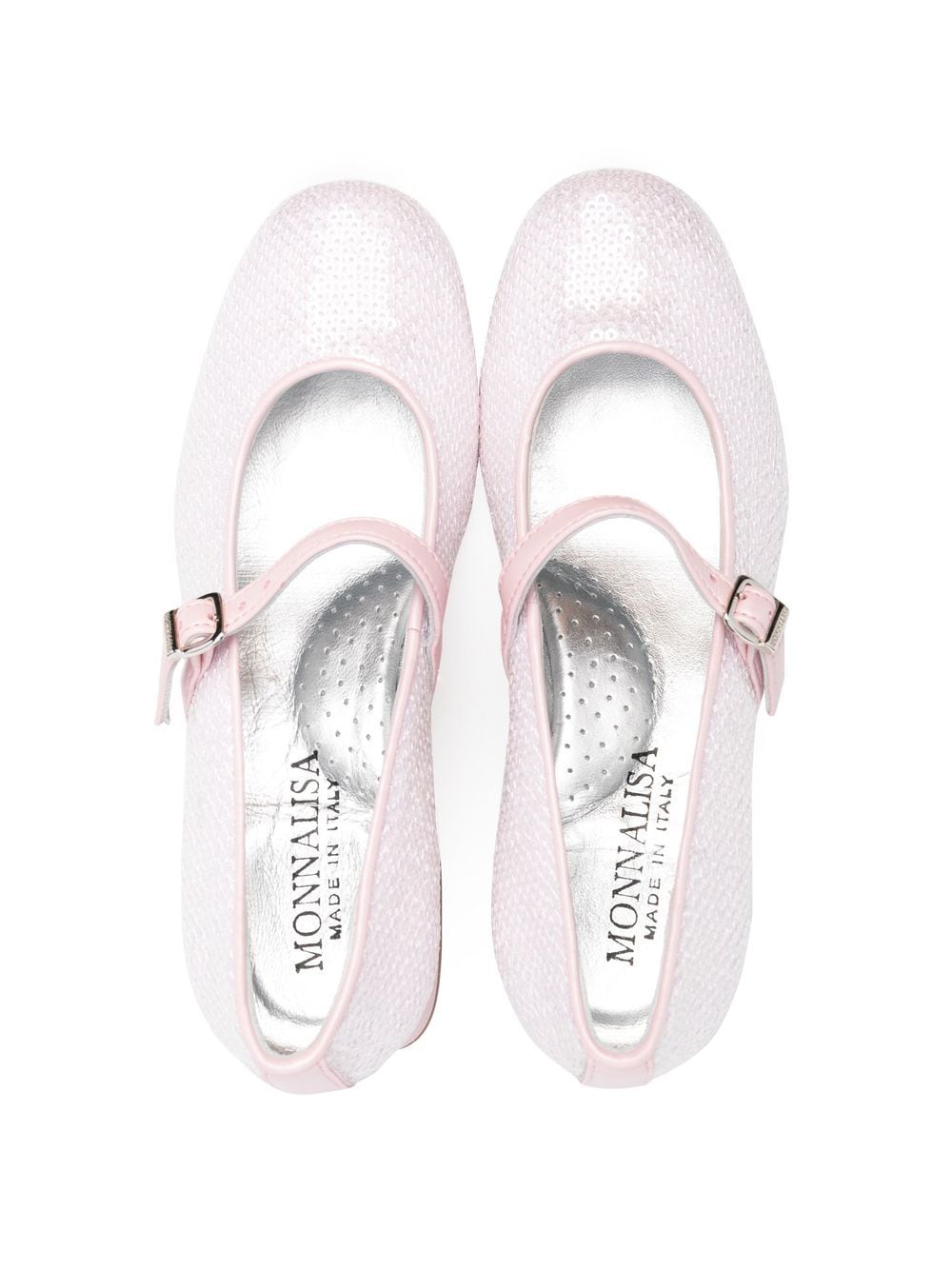 Shop Monnalisa Sequin-embellished 35mm Ballerina Shoes In Pink