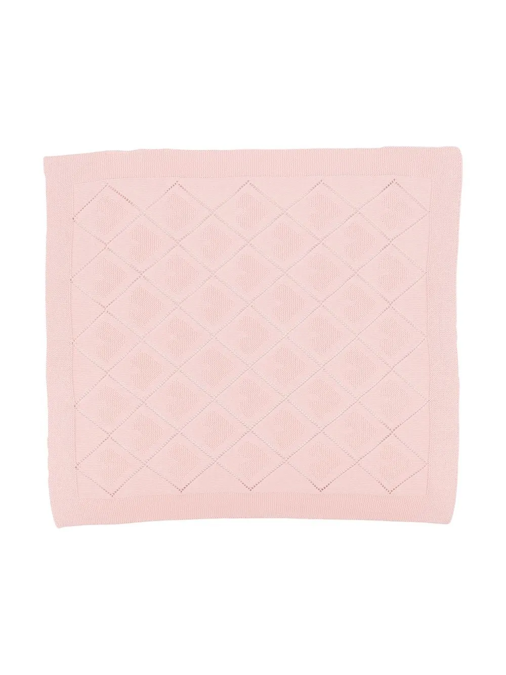 

Monnalisa diamond heart-knit blanket - Pink