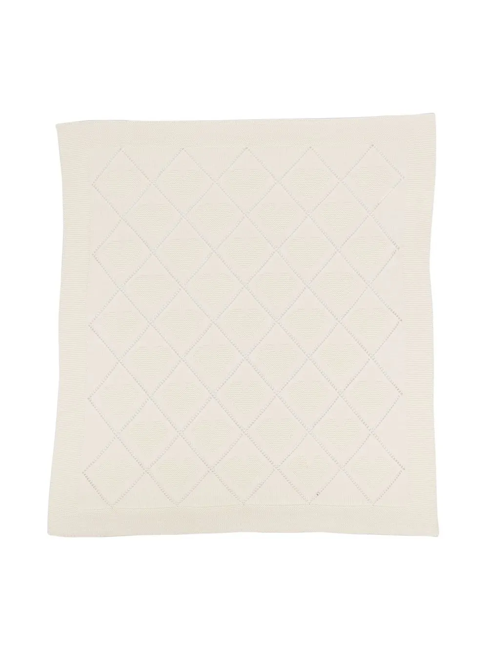 

Monnalisa diamond heart-knit blanket - Neutrals