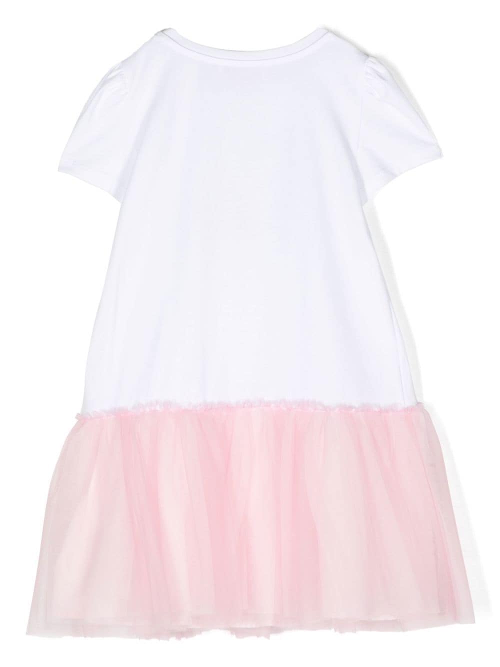 Shop Monnalisa Cherry-motif Tulle T-shirt Dress In White