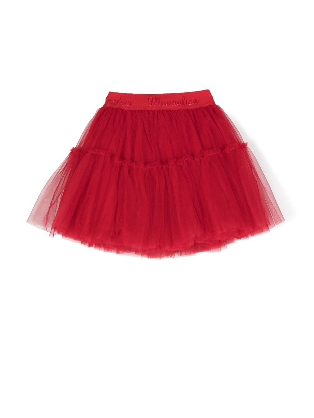 monnalisa jupe tutu à taille à logo - rouge
