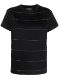 Fabiana Filippi stripe-pattern short-sleeved T-shirt - Black