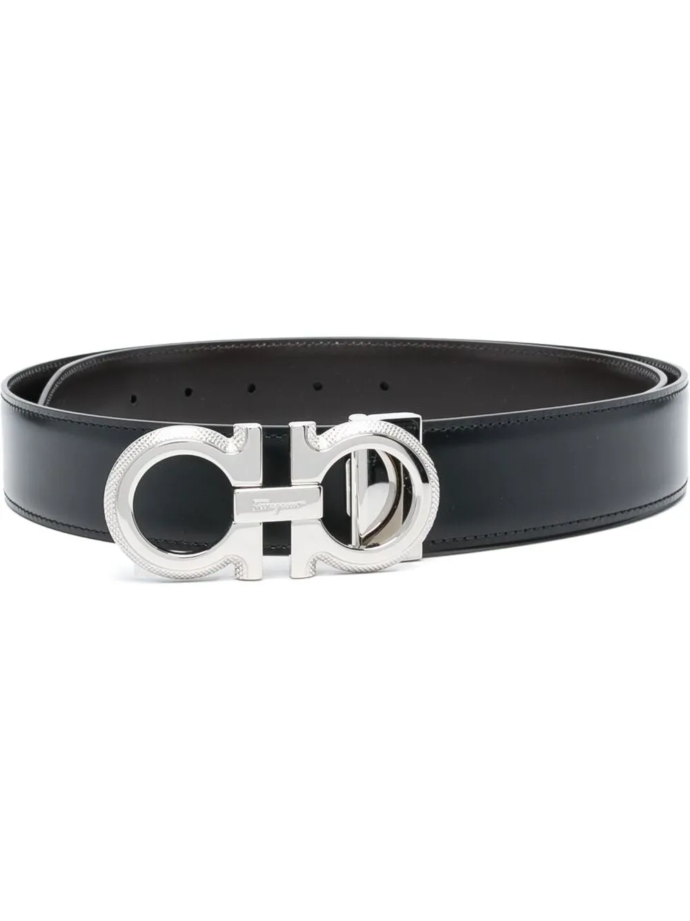 

Ferragamo Gancini reversible leather belt - Black