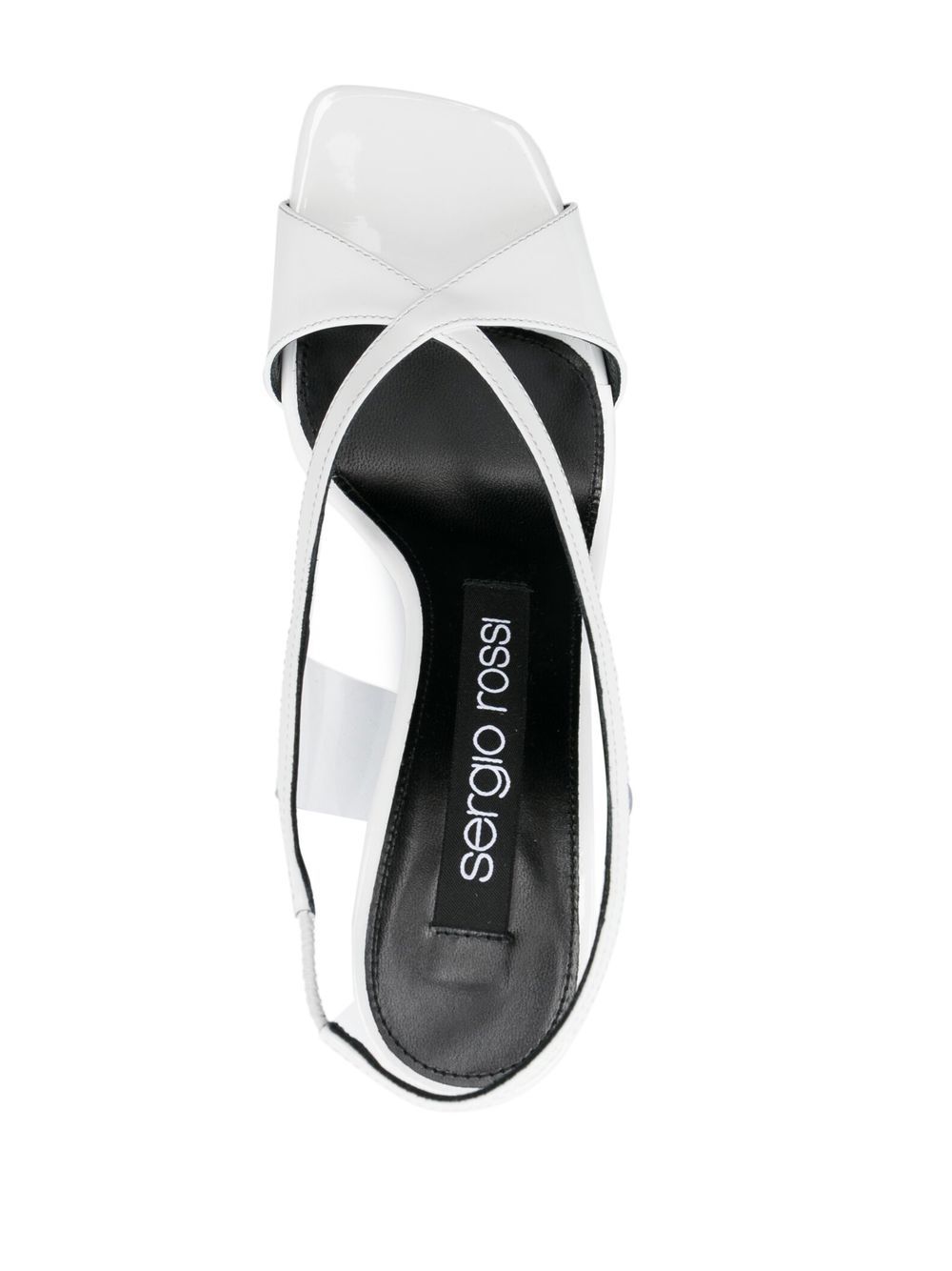 Shop Sergio Rossi Open-toe Leather 100mm Sandals In White