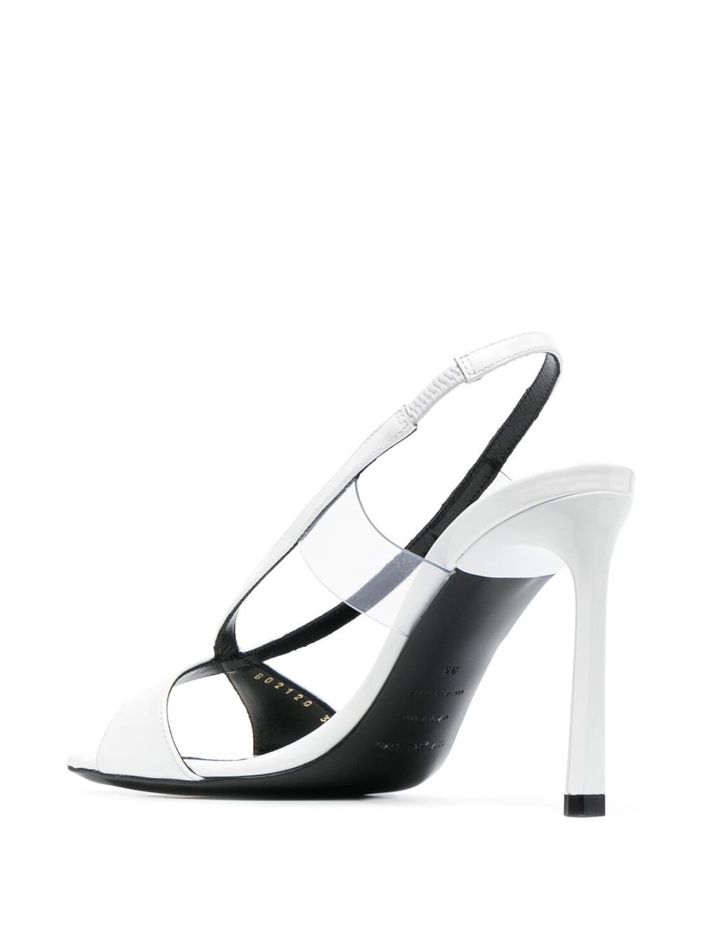 Shop Sergio Rossi Open-toe Leather 100mm Sandals In White