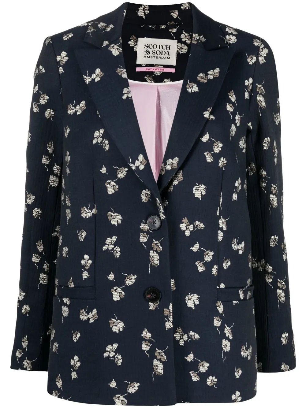 

Scotch & Soda single-breasted jacquard blazer - Blue