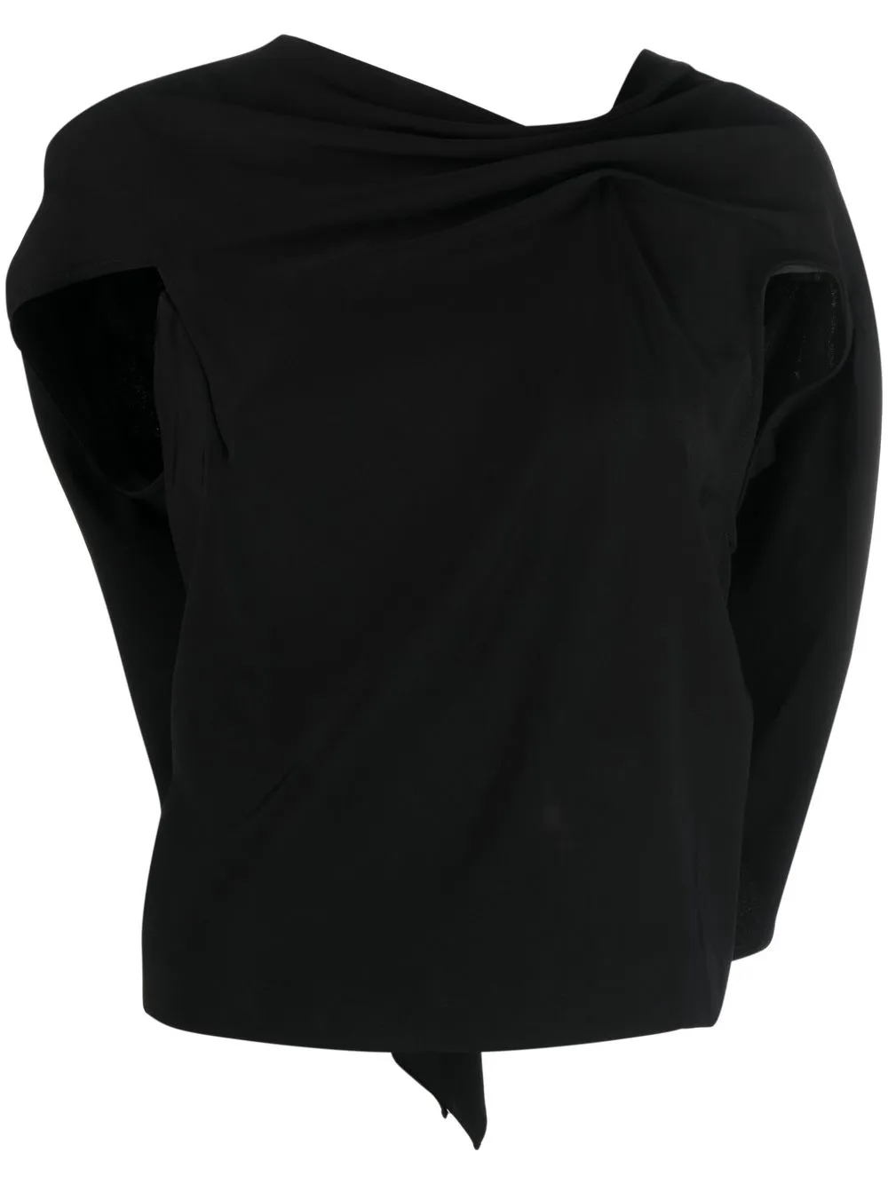 

Roland Mouret draped-detail V-back top - Black