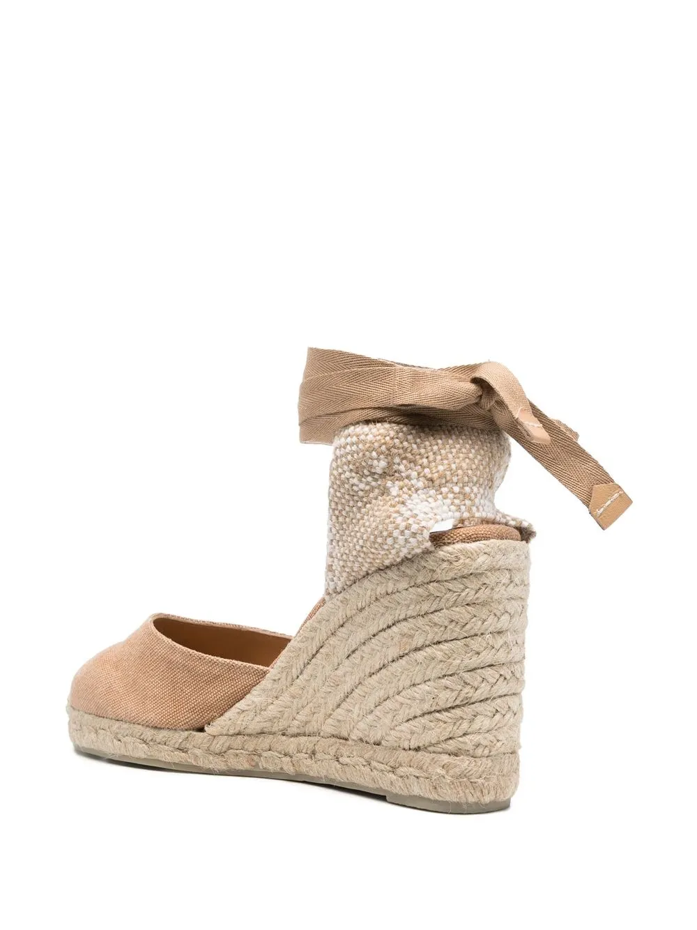 Castaã±er Women's Carina Ankle Tie Espadrille Wedge Sandals In Oro