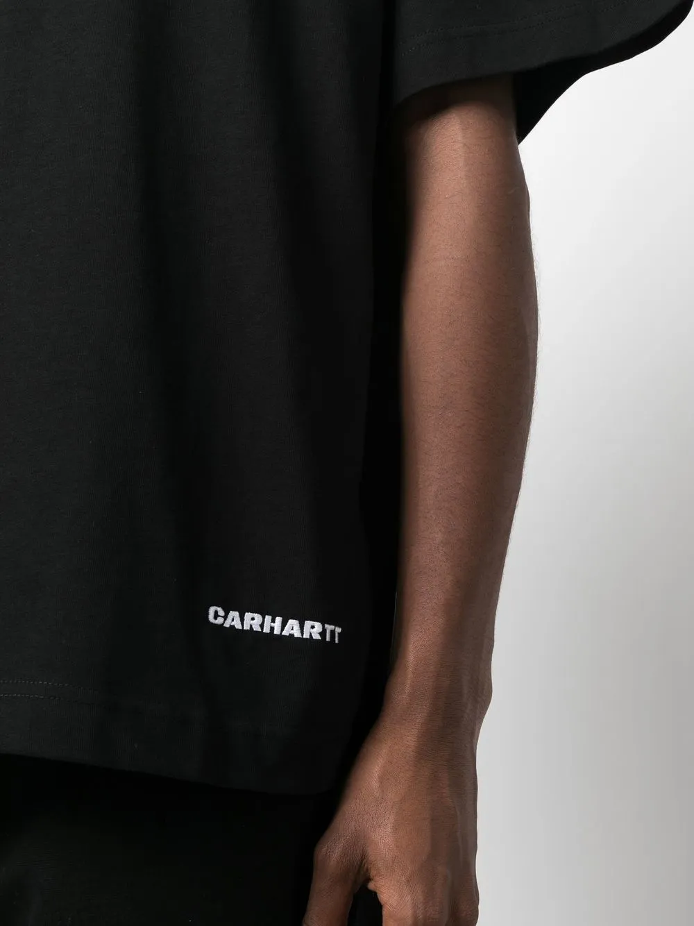 Shop Carhartt Link Script Organic Cotton T-shirt In Black